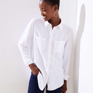 Loft Button Down Tunic Shirt